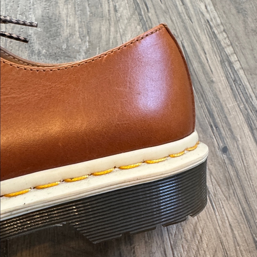 Dr. Martens Brown Leather Derby Shoes with Cream Soles - Picture 12 of 12